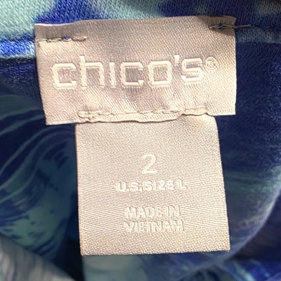 Chico's Blue Tiedyed Cotton Tunic Size 2 (Large) - Picture 3 of 4